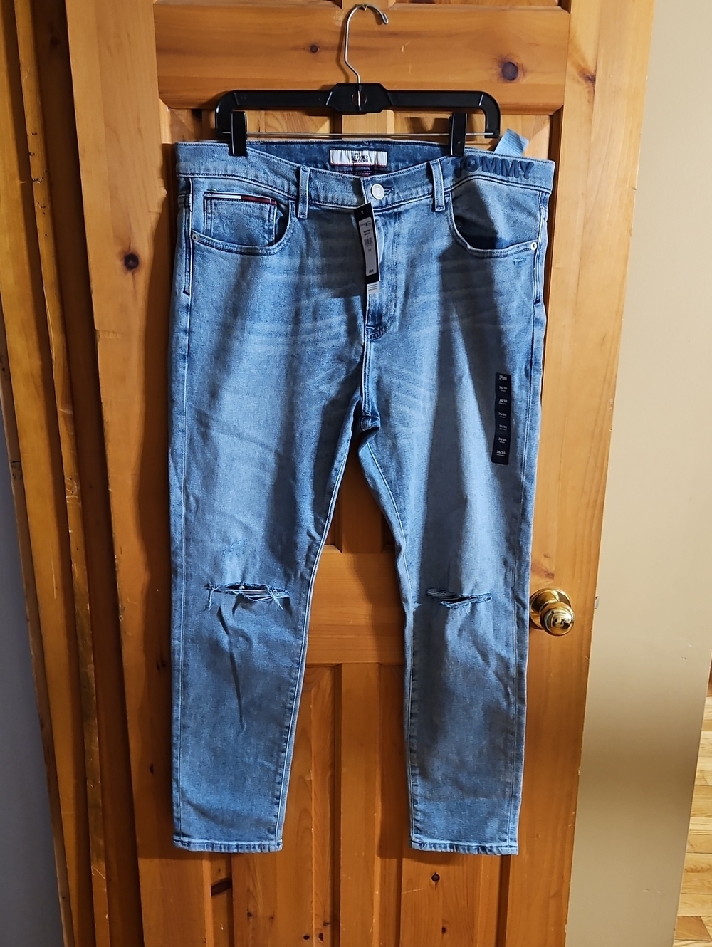 Tommy Hilfiger Light Blue Slim Straight Distressed Jeans